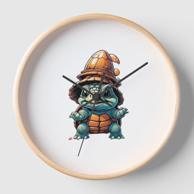 Adorable Turtle in Halloween Mood Essential T-Shir Clock (Front)
