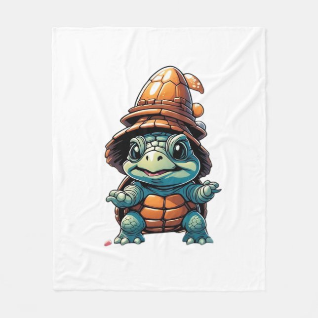 Adorable Turtle in Halloween Mood Essential T-Shir Fleece Blanket (Front)