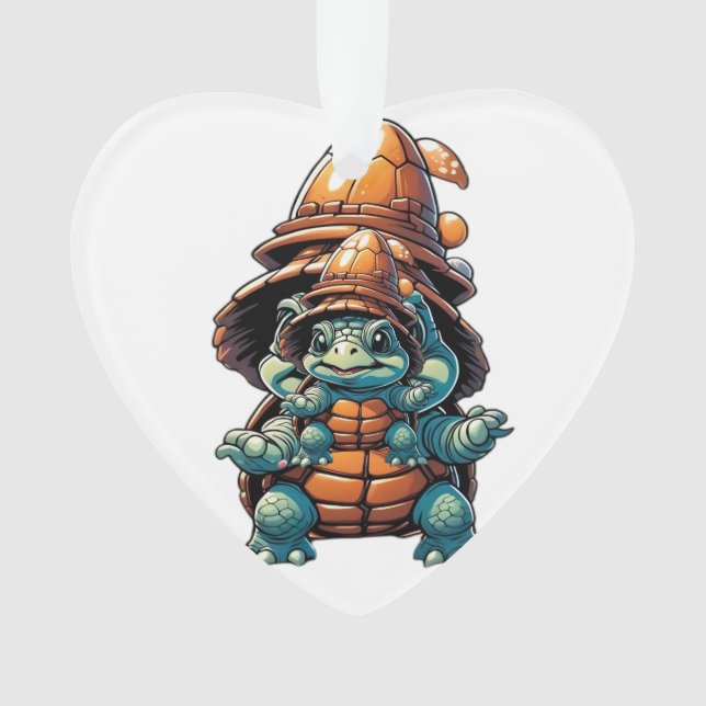 Adorable Turtle in Halloween Mood Essential T-Shir Ornament (Front)