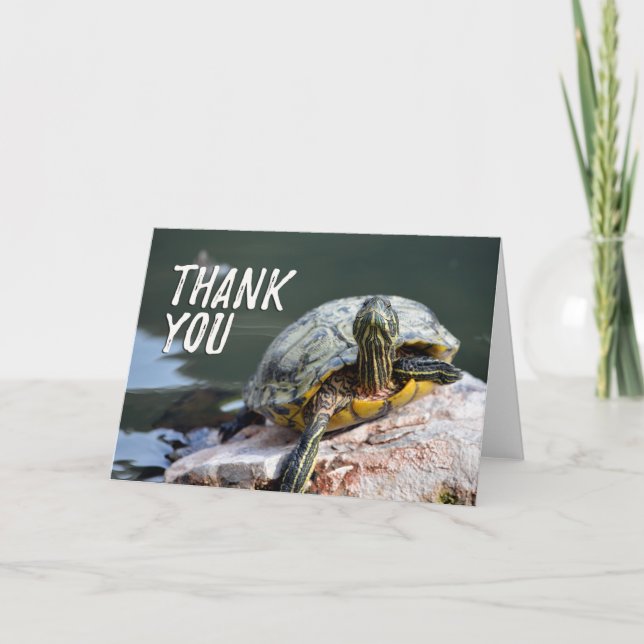 Adorable Turtle Photo Thank You Card (Front)