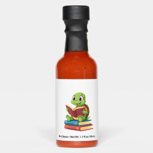 Adorable Turtle Reading Books (2) Hot Sauces