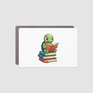 Adorable Turtle Reading Books (3) Car Magnet
