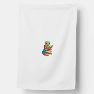 Adorable Turtle Reading Books (3) House Flag
