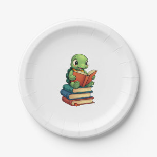 Adorable Turtle Reading Books (3) Paper Plates