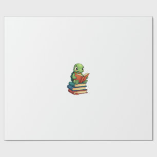 Adorable Turtle Reading Books (3) Wrapping Paper