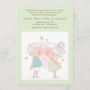 Adorable Twins Invitation