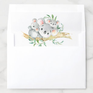 Adorable Twins & Mom Koala Bear Envelope Liner