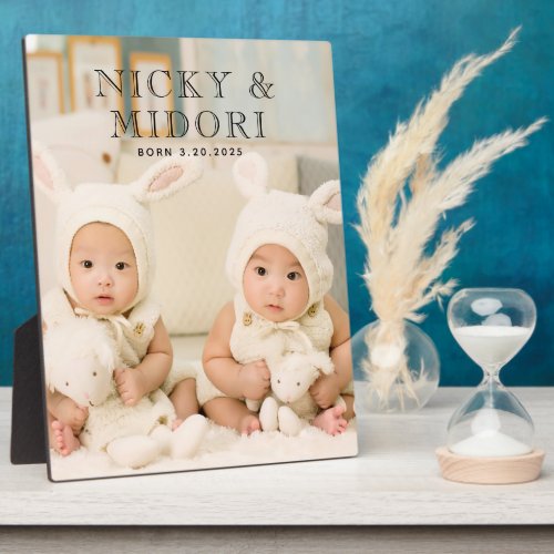 Adorable Twins Photo Plaque