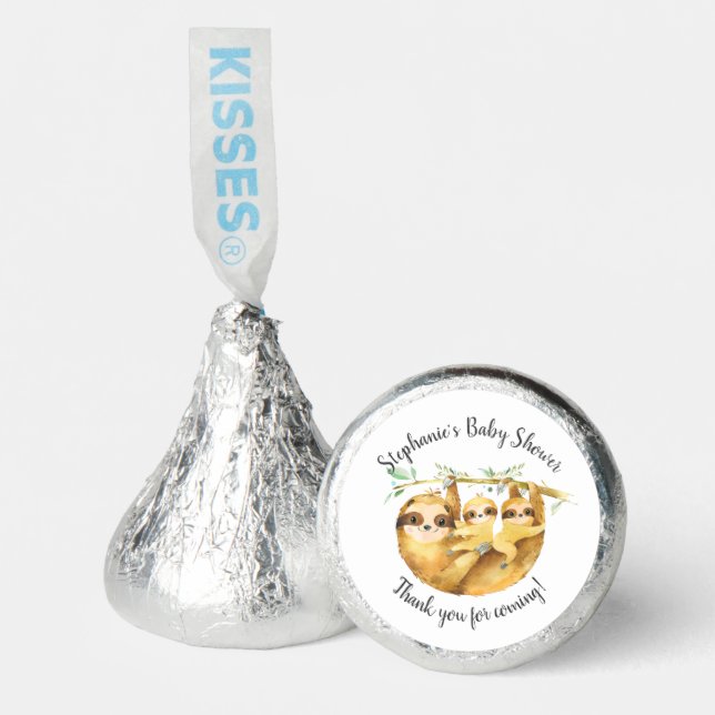 Adorable Twins Sloth Baby Shower  Hershey®'s Kisses® (Front)