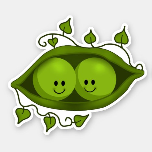 Adorable Two Peas In A Pod Sticker