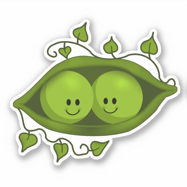 Adorable Two Peas In A Pod Sticker (Front)