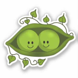 Adorable Two Peas In A Pod Sticker