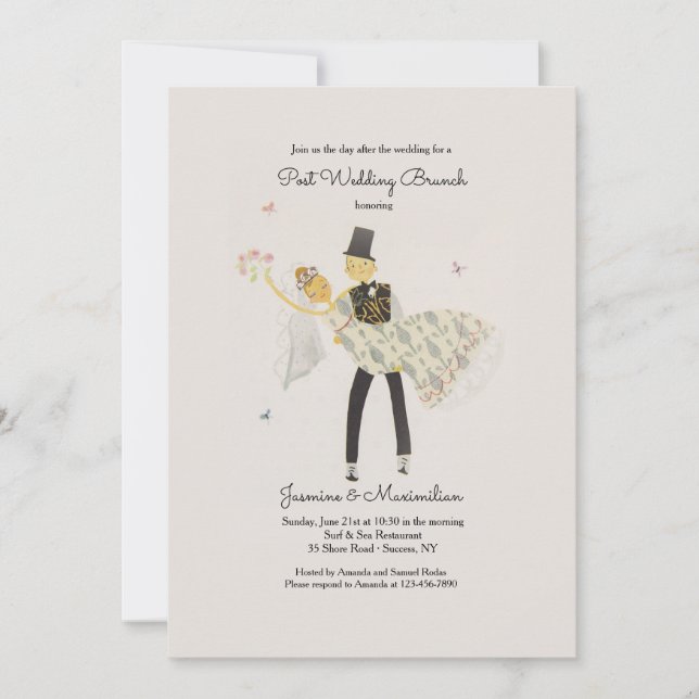 Adorable Twosome Post Wedding Brunch Invitation (Front)