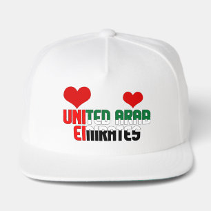 Adorable UAE Flag Hearts Patriotic Snap Back Hat