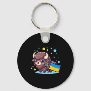 Adorable Ukrainian Bynner Fan Ukraine Flag Cute Bi Keychain