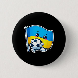 Adorable Ukrainian Bynner Fan Ukraine Flag Cute Ca Button