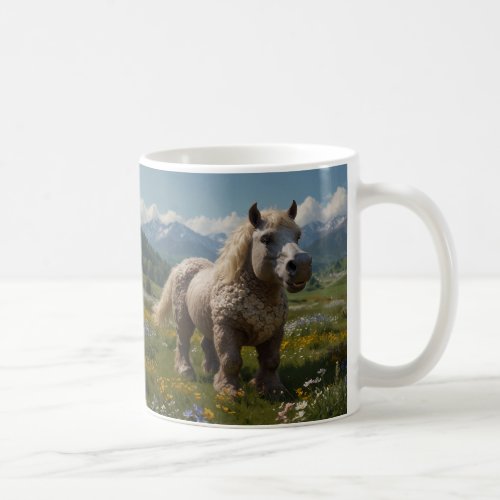 Adorable Ukrainian Woolly_tufted Horse Coffee Mug