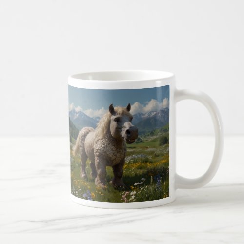 Adorable Ukrainian Woolly_tufted Horse Coffee Mug