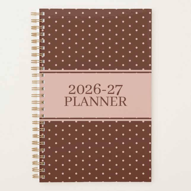Adorable Undated Polka Dot Pattern Planner (Front)
