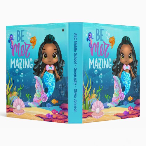 Adorable Under the Sea Be Mer_mazing Mermaid 3 Ring Binder