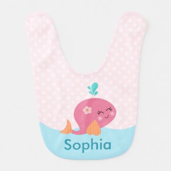 Adorable Under The Sea/pink Whale Bib by Personalizedbydiane at Zazzle