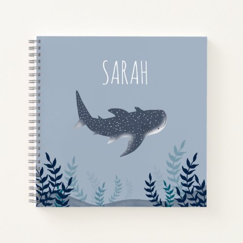 Adorable Under the Sea Whale Shark name Notebook