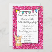 Adorable Unicorgi Glitter Birthday Invitation (Front)