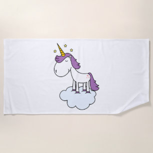 Adorable unicorn beach towel