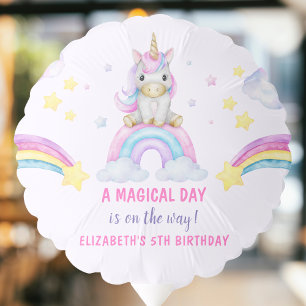 Adorable Unicorn Birthday Girl Balloon