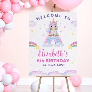 Adorable Unicorn Birthday Girl Foam Board