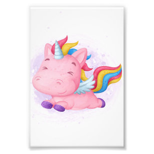 Adorable Unicorn Gift   Holiday Gift Photo Print