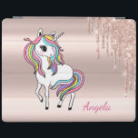 Adorable Unicorn Magical Rose Gold Glitter Drips iPad Smart Cover<br><div class="desc">Adorable magical unicorn with glitter drips on rose gold background. An elegant and sophisticated design.</div>