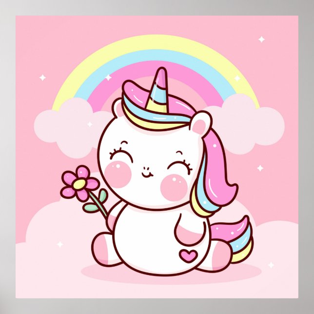 Adorable Unicorn Poster (Front)