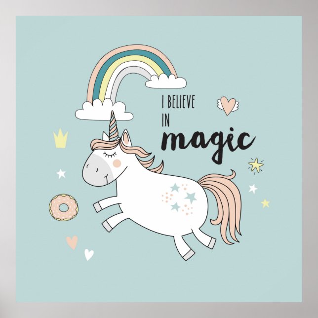 Adorable Unicorn Poster (Front)