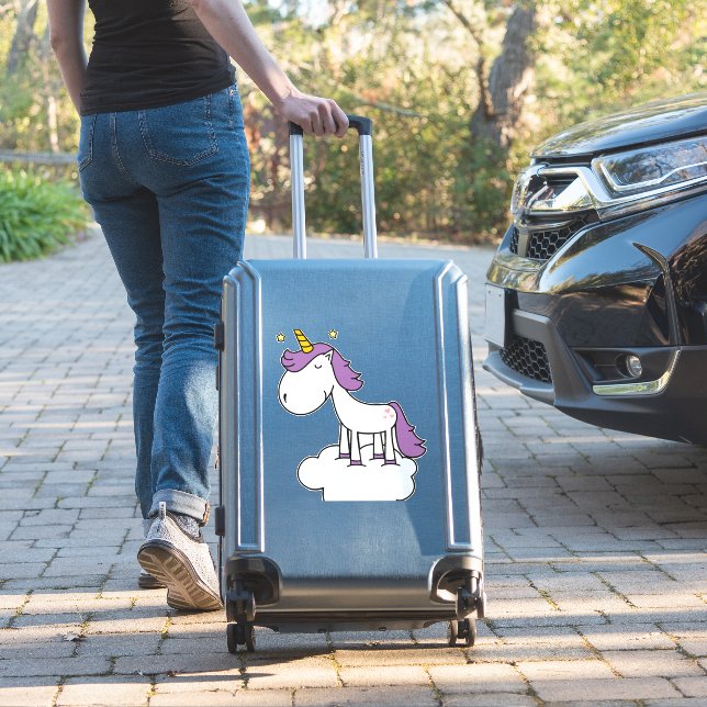 Adorable unicorn sticker (Suitcase Insitu)