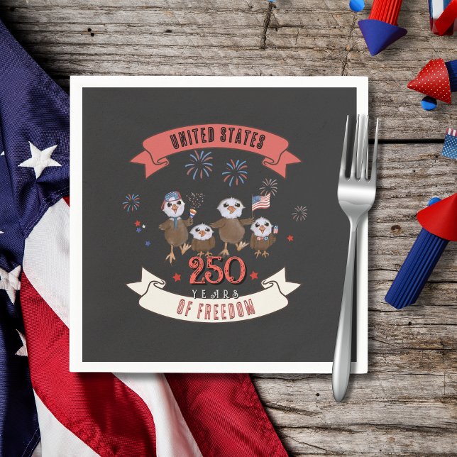 Adorable US 250 Years of Freedom Eagle Family Napkins (Adorable US 250 Years of Freedom Eagle Family Napkins)