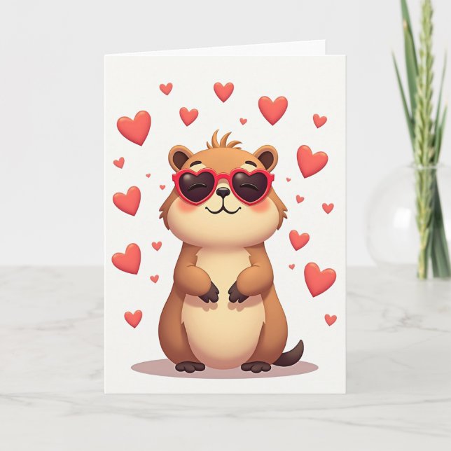 Adorable Valentine Animal Card (Front)