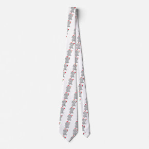Adorable Valentine Elephant Character Neck Tie