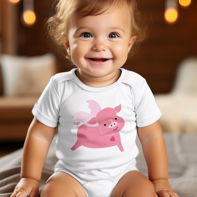 Adorable Valentine Pig Valentines Day Baby Bodysuit (Creator Uploaded)