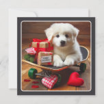 Adorable Valentine Puppy Holiday Card