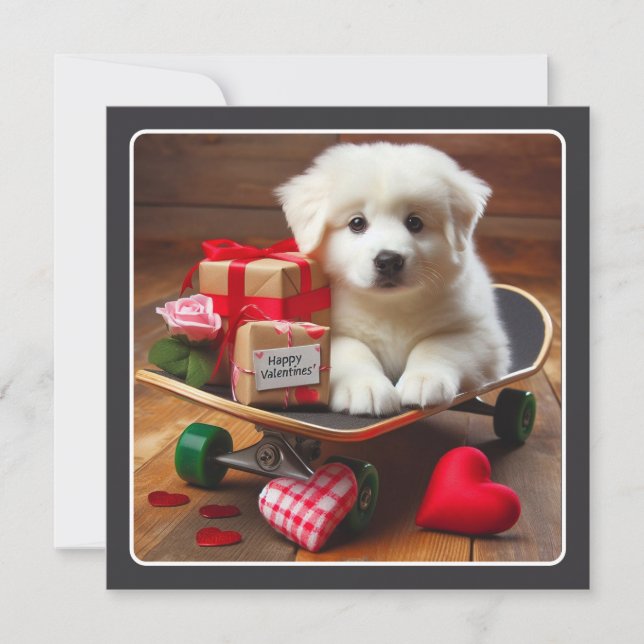 Adorable Valentine Puppy Holiday Card (Front)