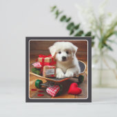 Adorable Valentine Puppy Holiday Card (Standing Front)