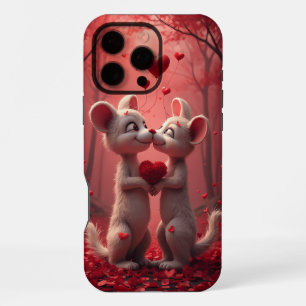 Adorable Valentine's Day Romantic Mice in Love iPhone 16 Pro Max Case