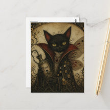 Adorable Vampire Black Cat Fairy