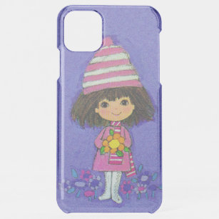 Adorable Vintage 1960s Girl in Pink With Flowers iPhone 11 Pro Max Case