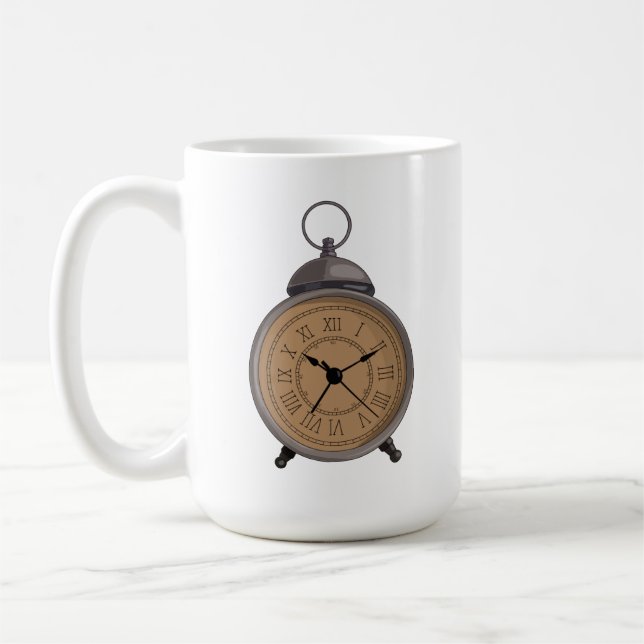 Adorable Vintage Alarm Clock Coffee Mug (Left)