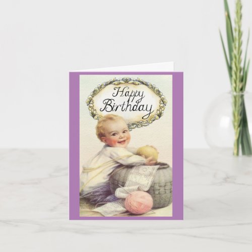 Adorable Vintage Baby Greeting Card