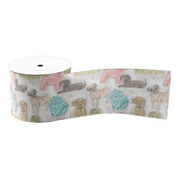 Adorable Vintage Doggies For Dog Lovers Grosgrain Ribbon by PetsandVets at Zazzle