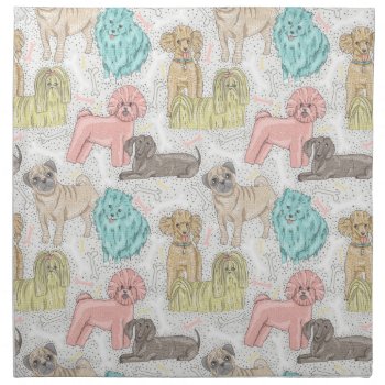 Adorable Vintage Doggies For Dog Lovers Napkin by PetsandVets at Zazzle