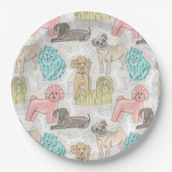 Adorable Vintage Doggies For Dog Lovers Paper Plates by PetsandVets at Zazzle